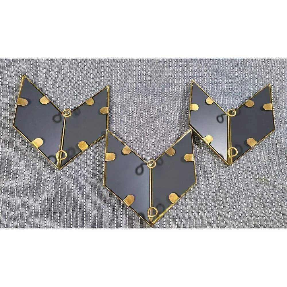 Urban Outfitters Wall Mirror Decor Brass Chevron Set of 3